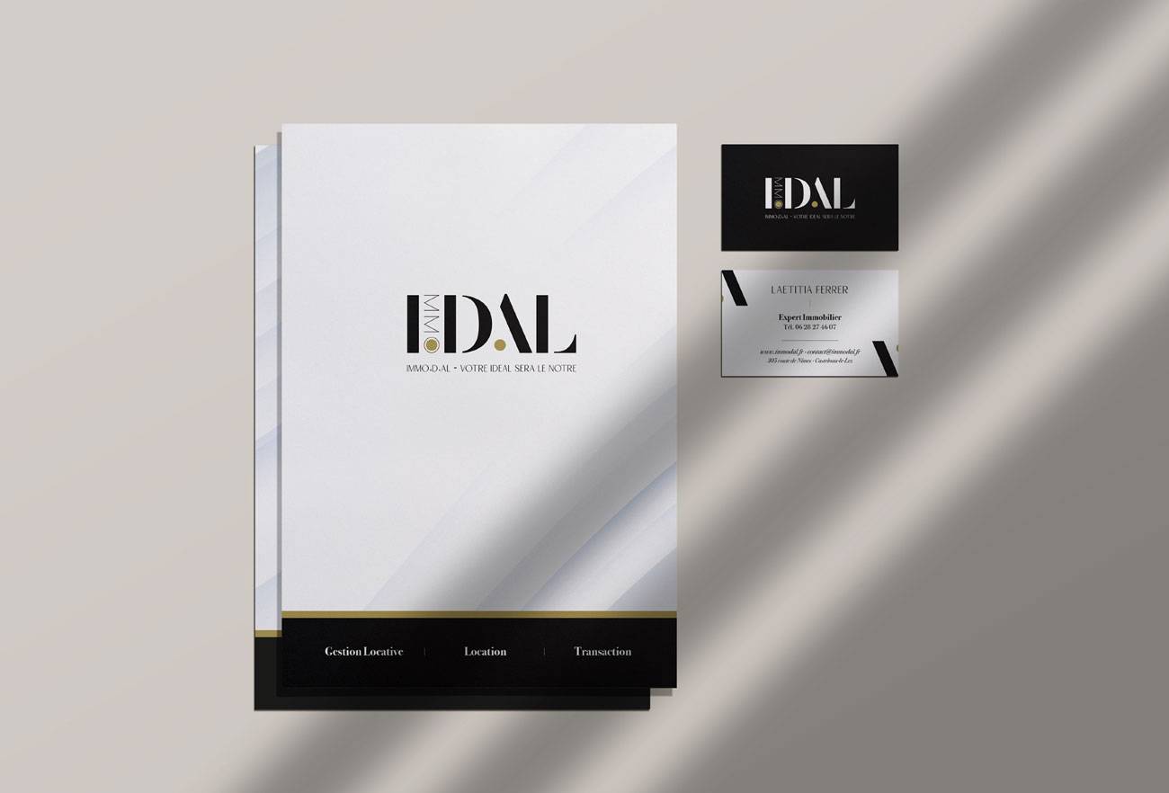 Branding IMMO.D.AL - Création identité graphique montpellier